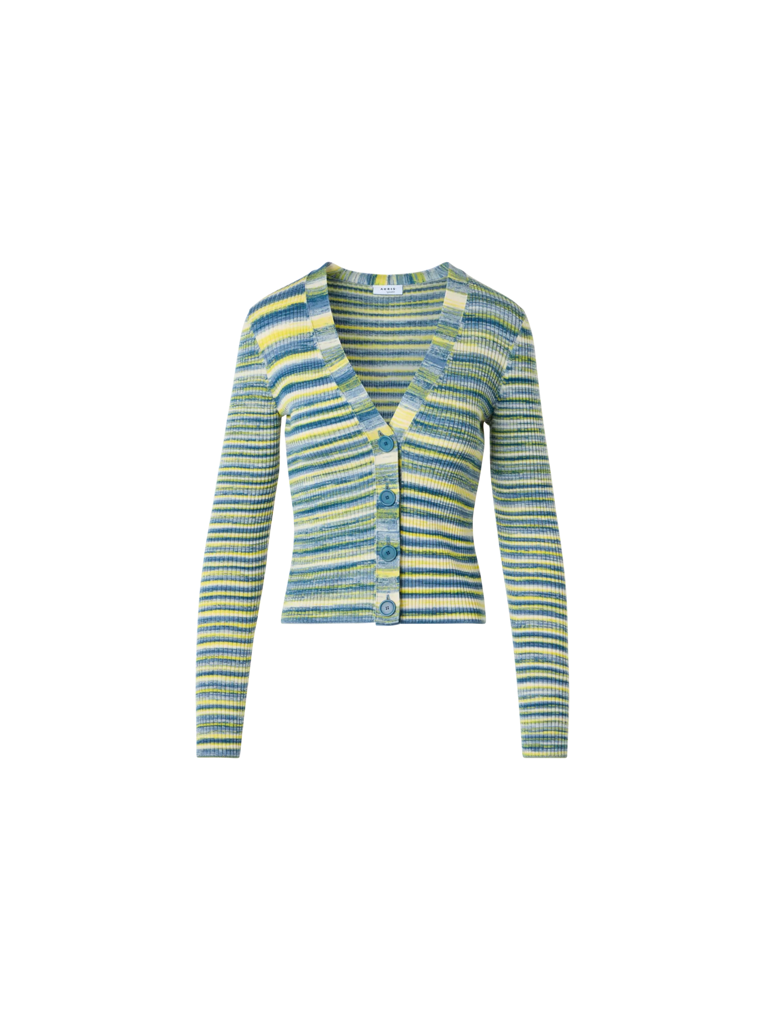 Space-Dye Rib Merino Wool Knit Cardigan