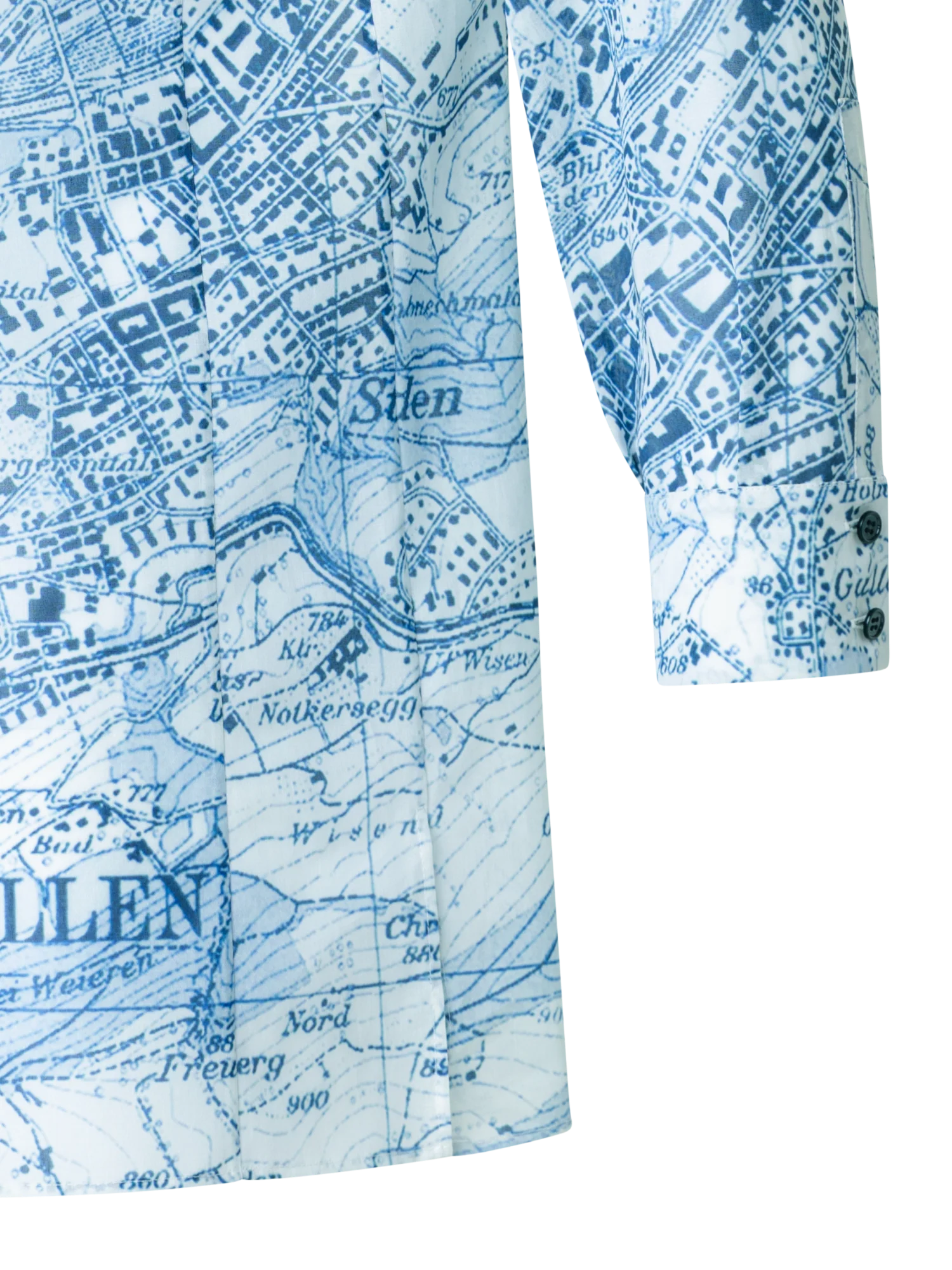 Long Tunic Blouse with St. Gallen Map Print - Image 3