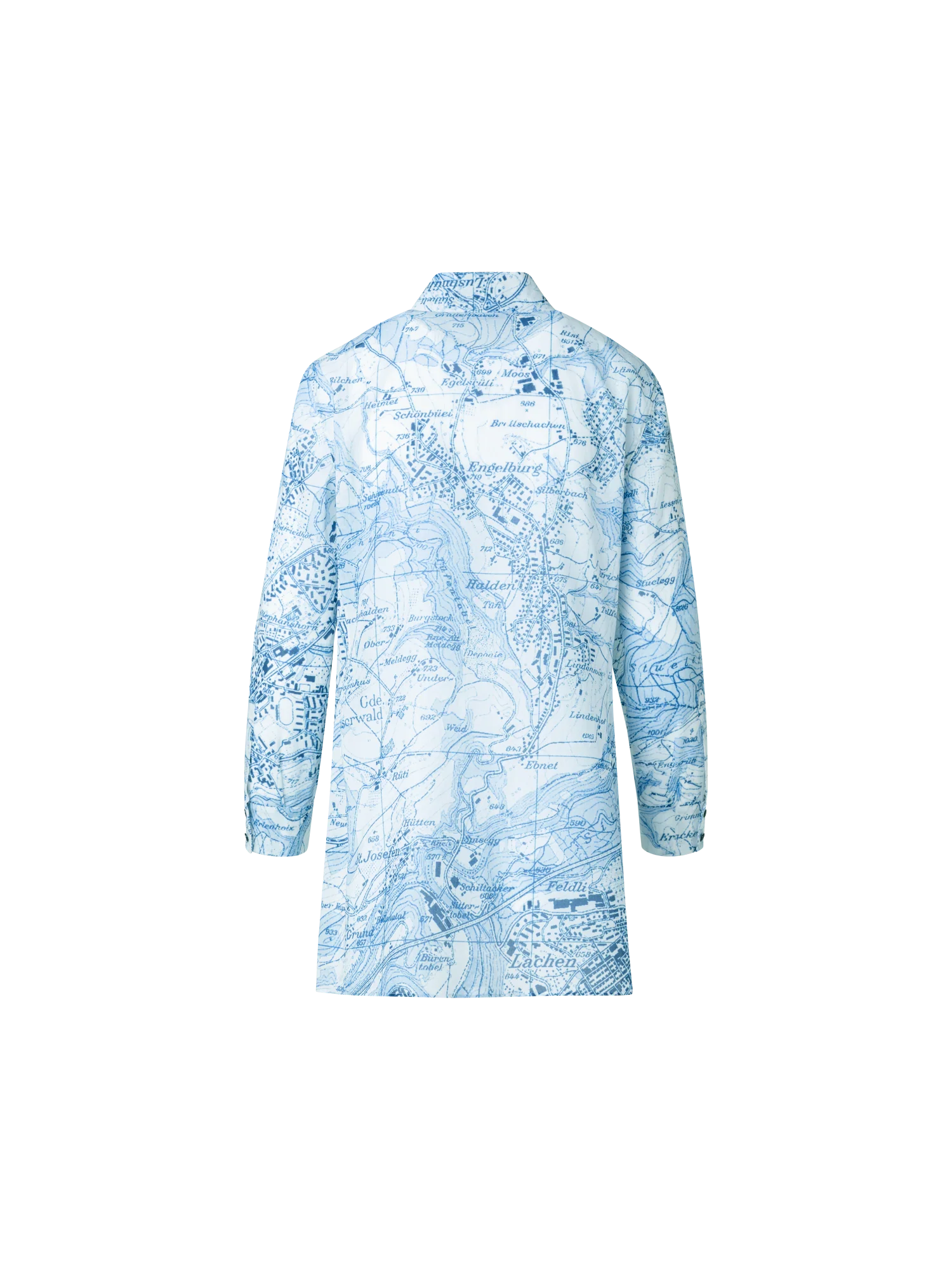 Long Tunic Blouse with St. Gallen Map Print - Image 4
