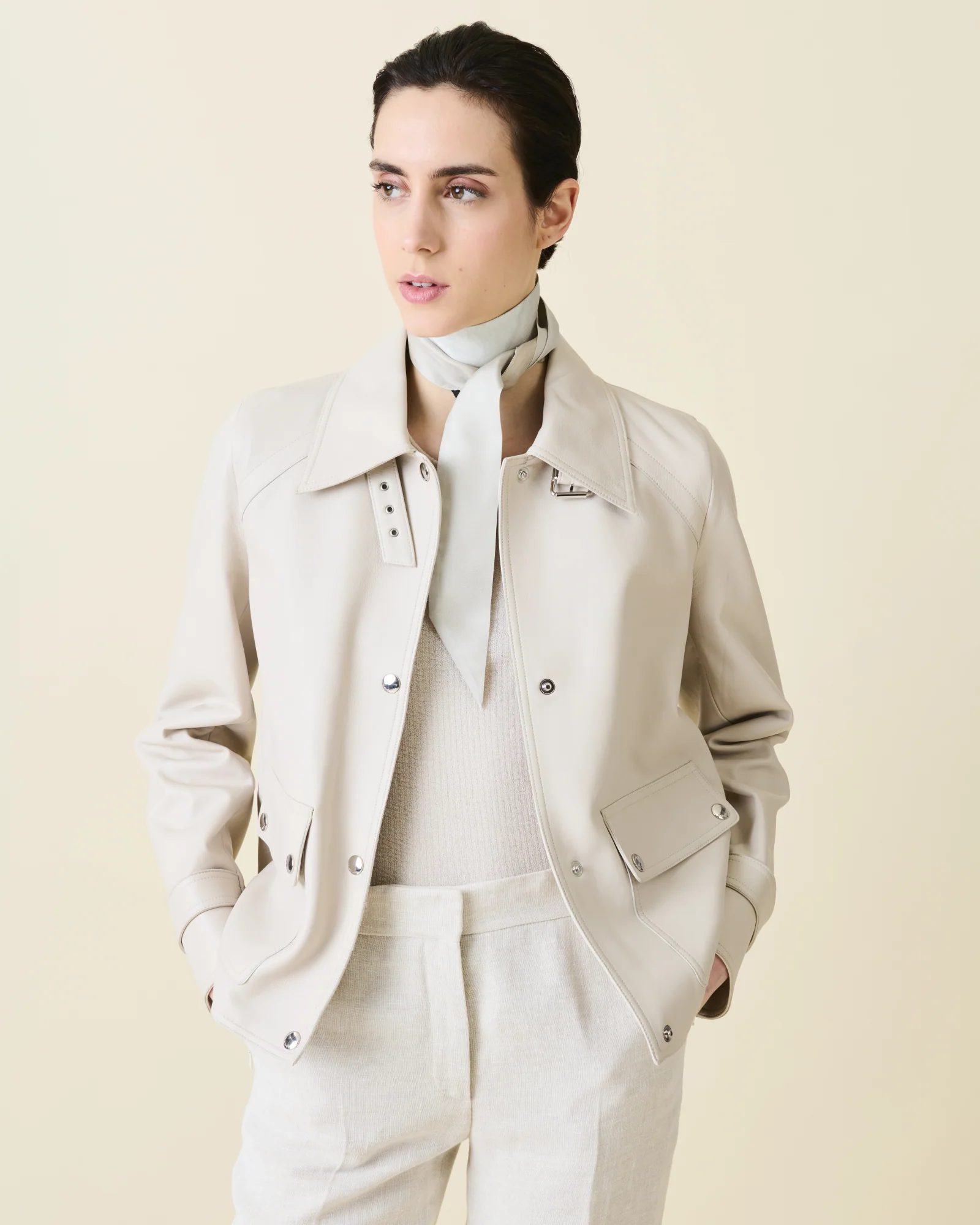 Straight Linen Double-Face Pants - Image 5