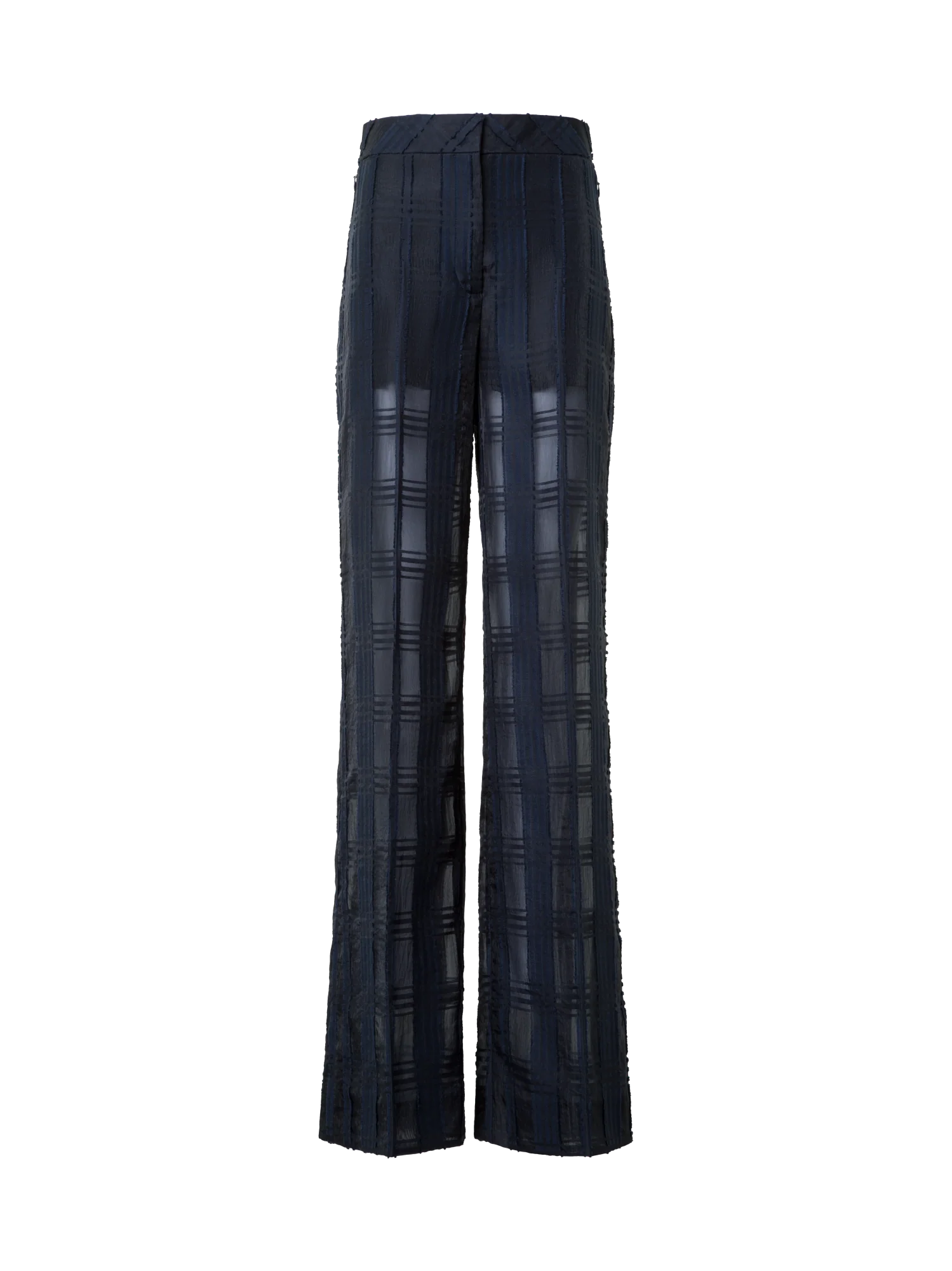 Straight Wide Cotton Plaid Pants