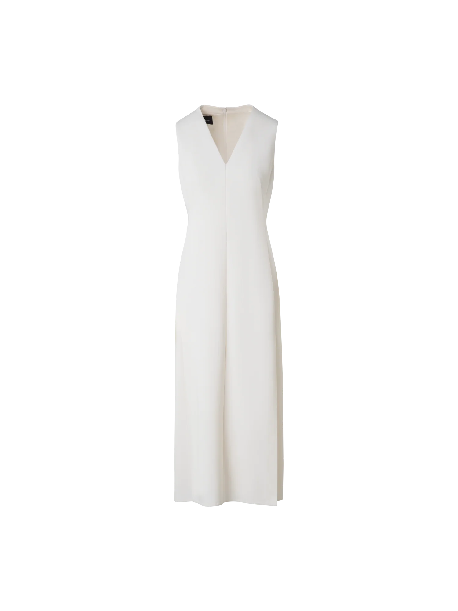 V-Neck Midi Sheath Dress in Wool Double-Face