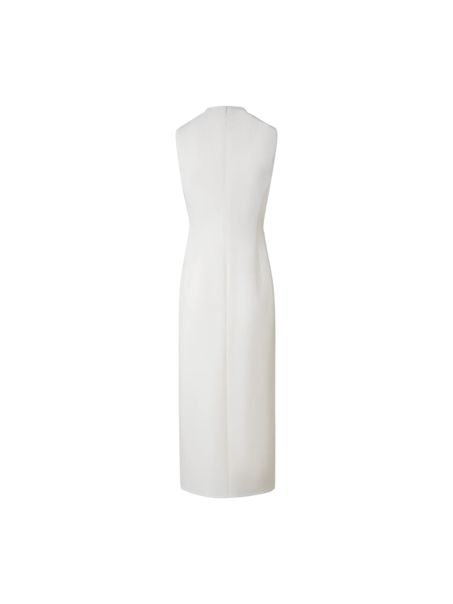 V-Neck Midi Sheath Dress in Wool Double-Face - Image 3