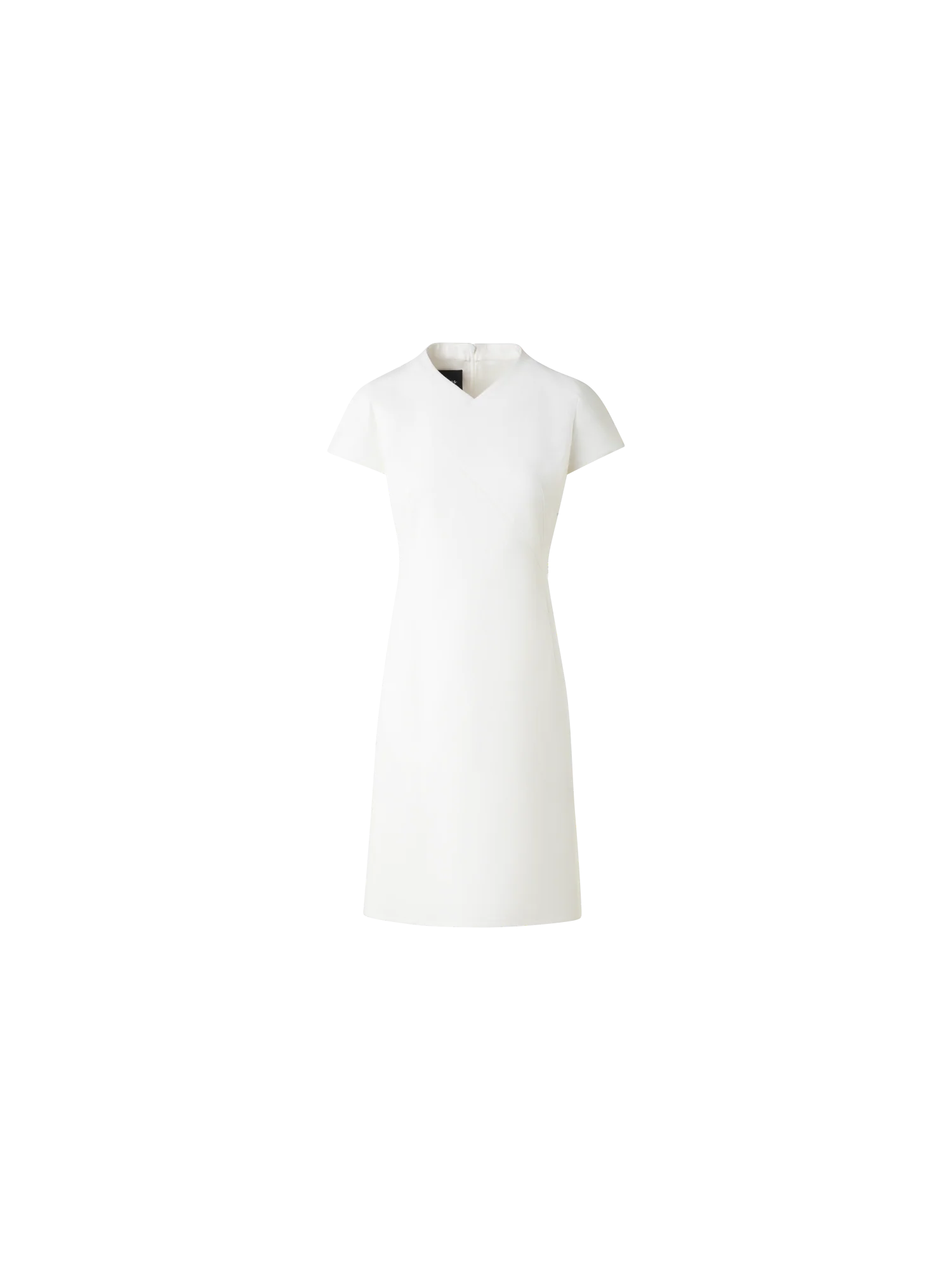 V-Neck Sheath Dress in Cotton Silk Double-Face