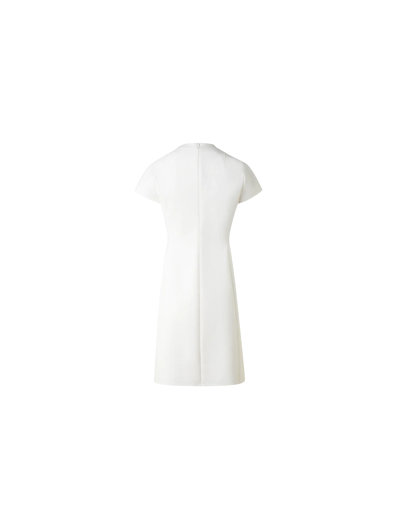 V-Neck Sheath Dress in Cotton Silk Double-Face - Image 4