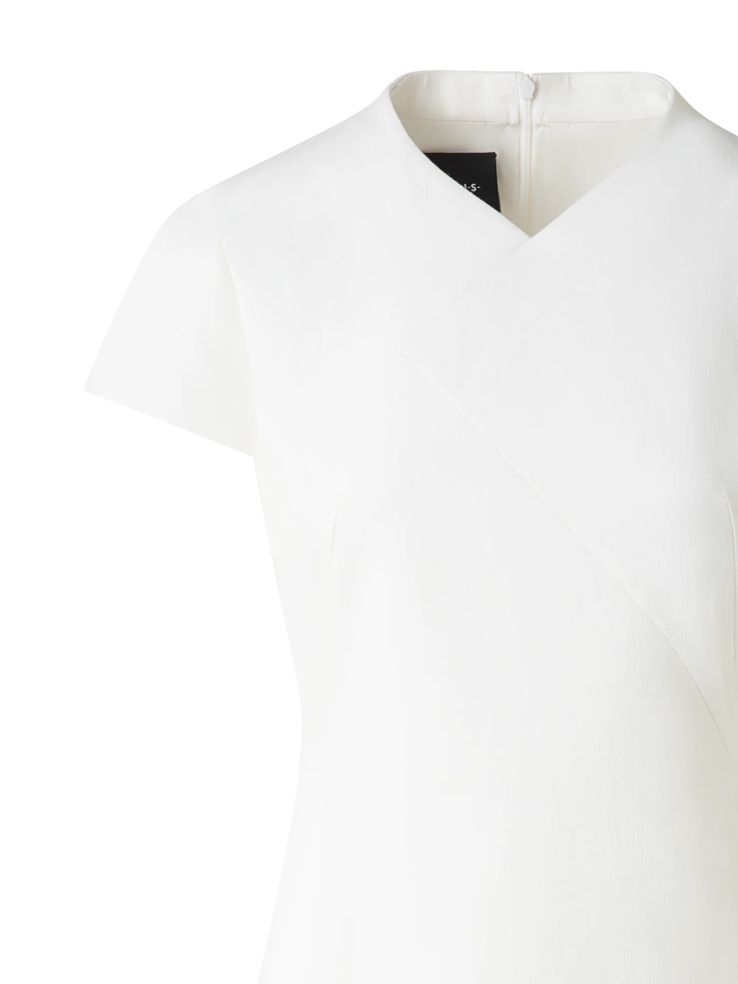 V-Neck Sheath Dress in Cotton Silk Double-Face - Image 5