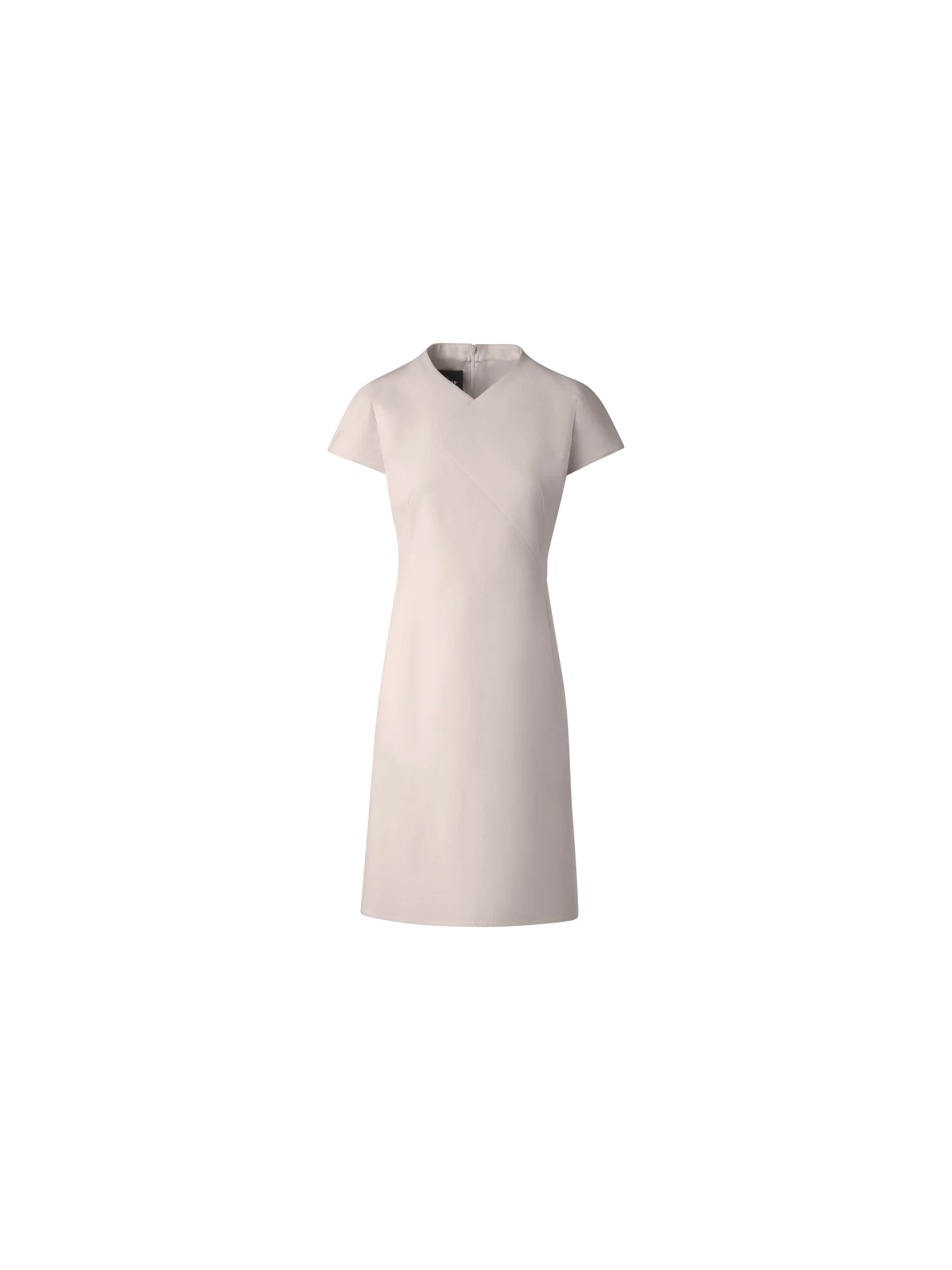 V-Neck Sheath Dress in Cotton Silk Double-Face
