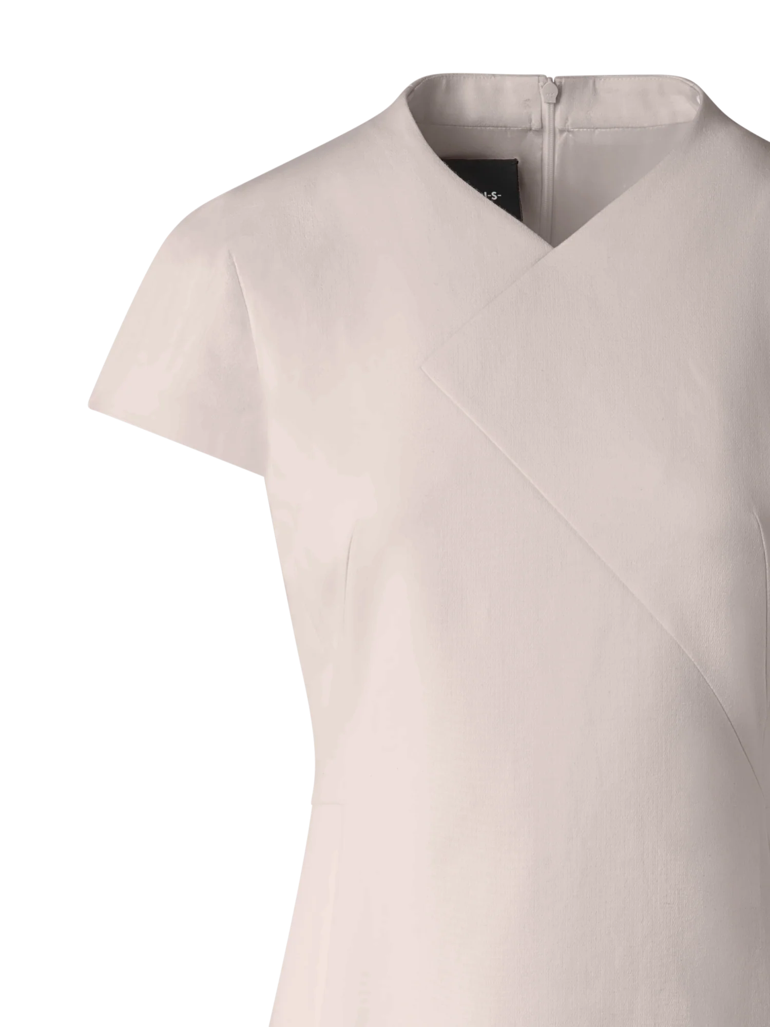 V-Neck Sheath Dress in Cotton Silk Double-Face - Image 4