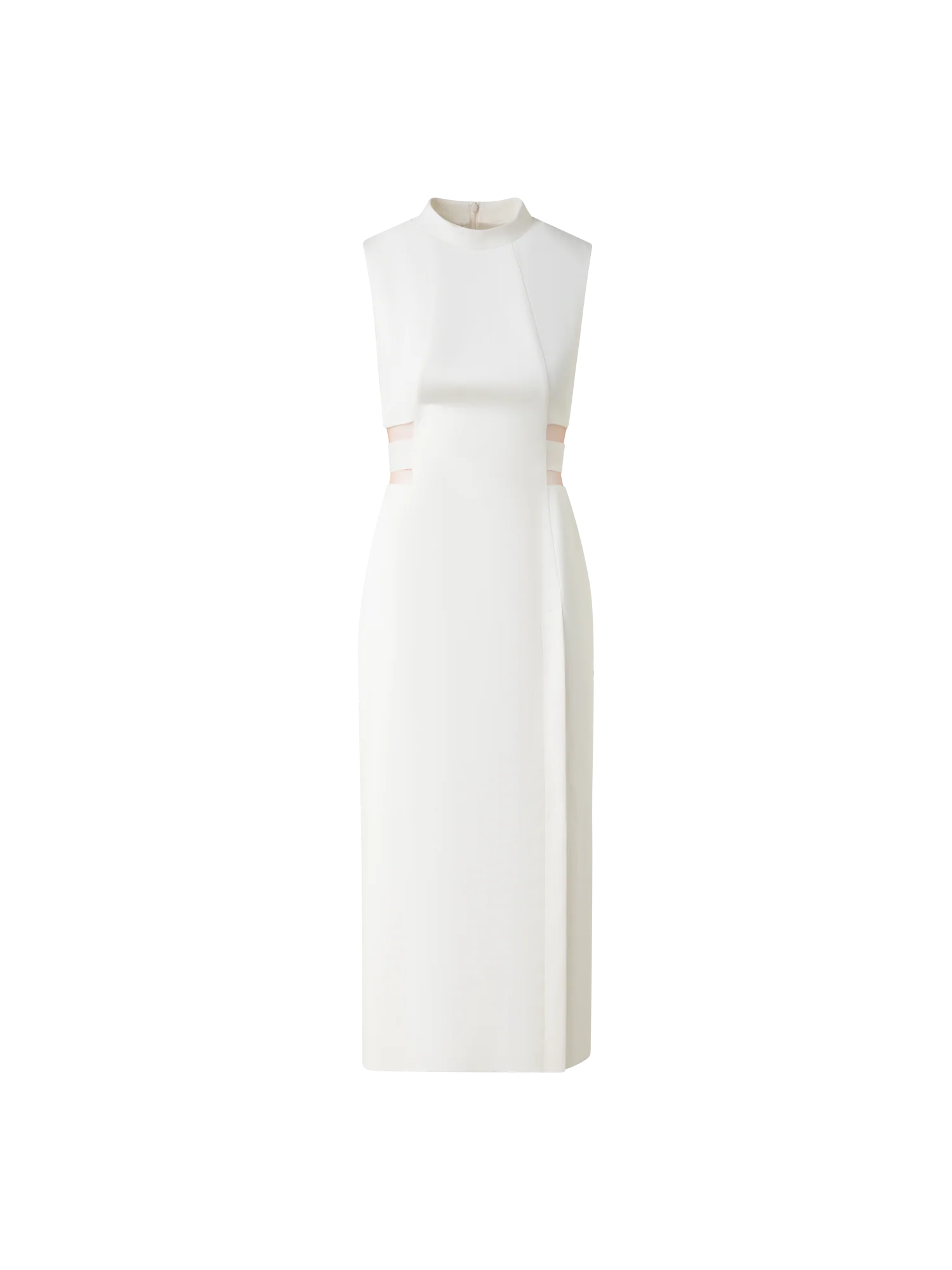Waist Cut-Out Sheath Dress in Cotton Silk