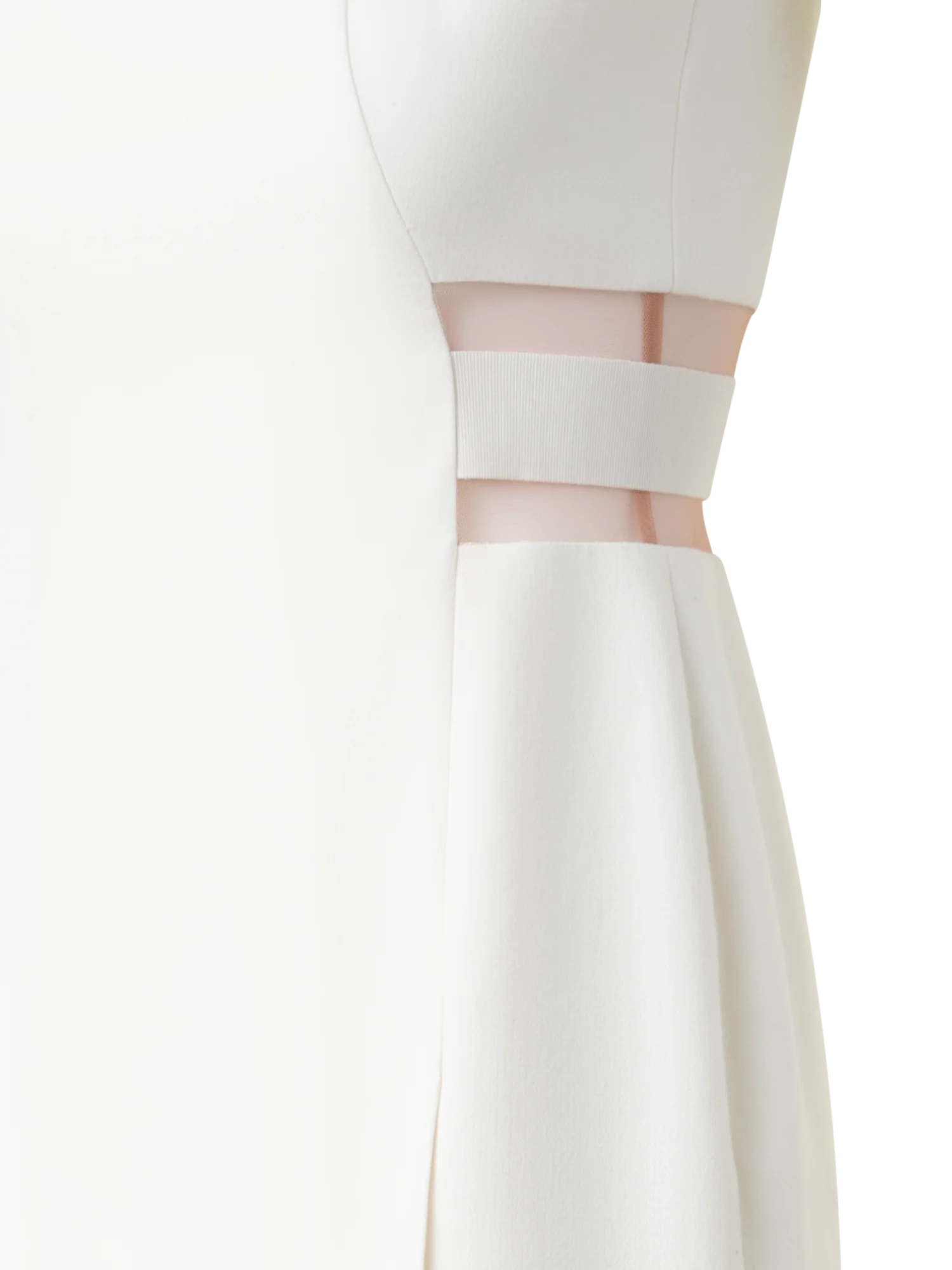 Waist Cut-Out Sheath Dress in Cotton Silk - Image 3
