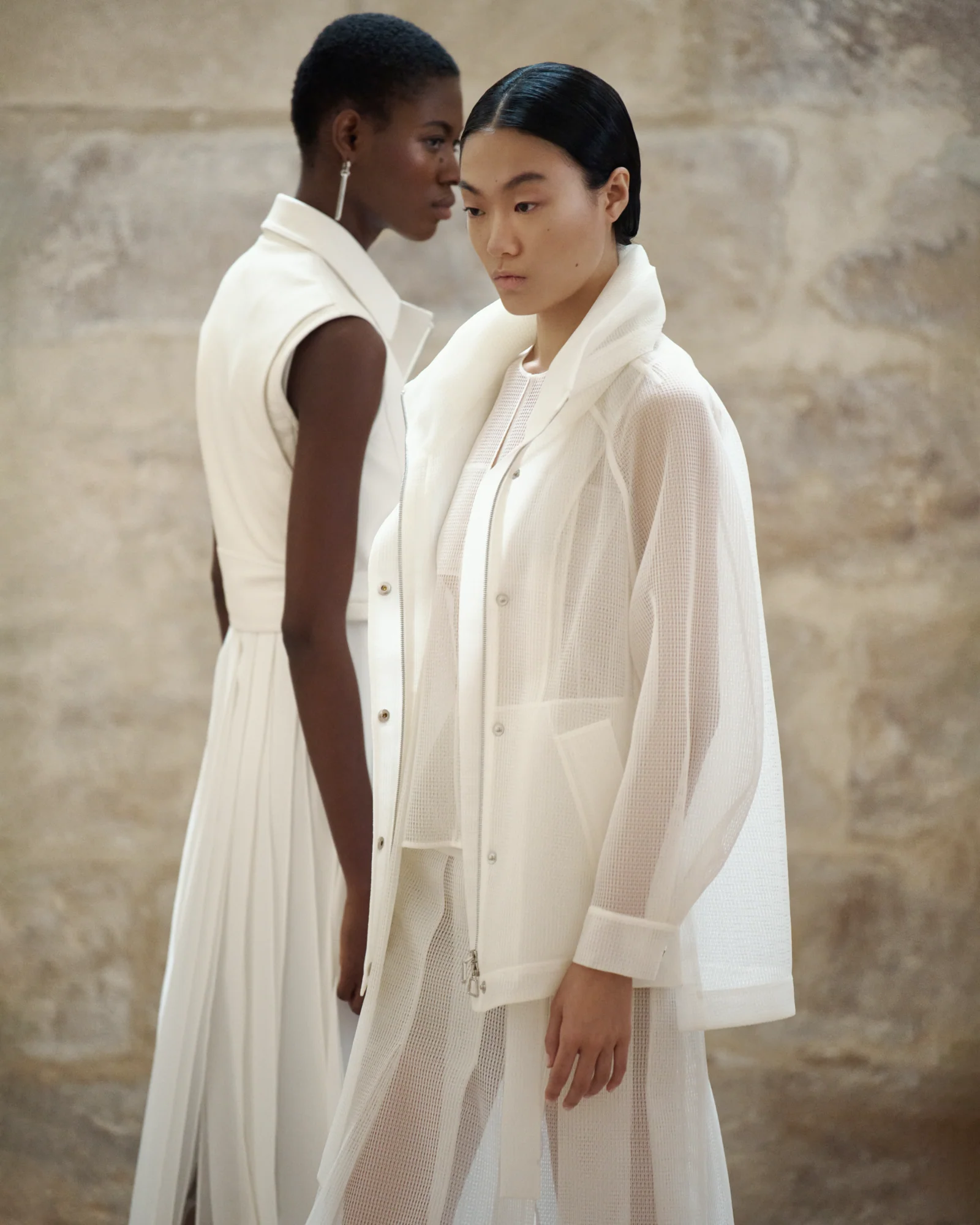 Water Repellent Parka in Sheer Techno-Grid - Image 2