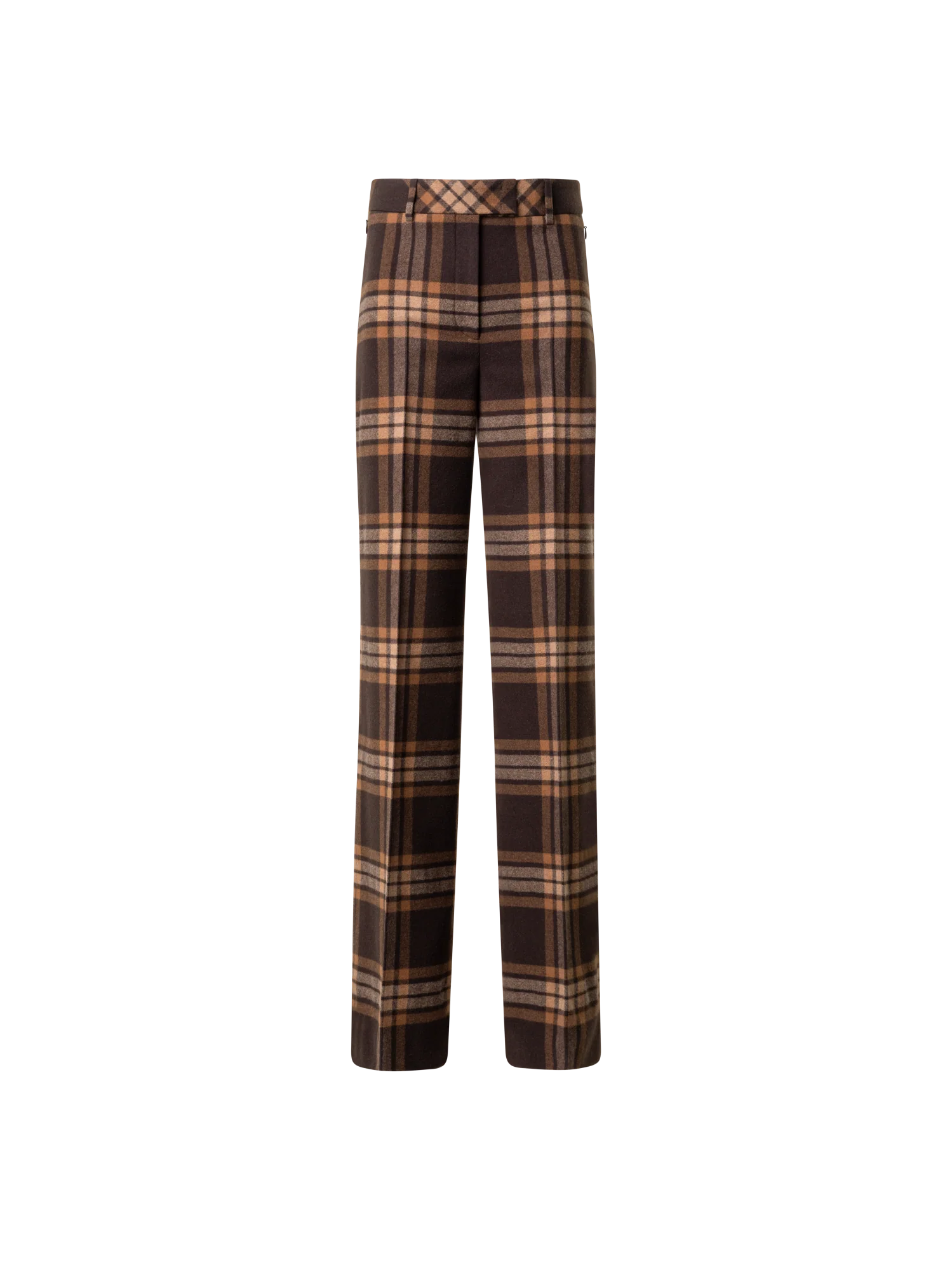 Wide Wool Flannel Check Pants