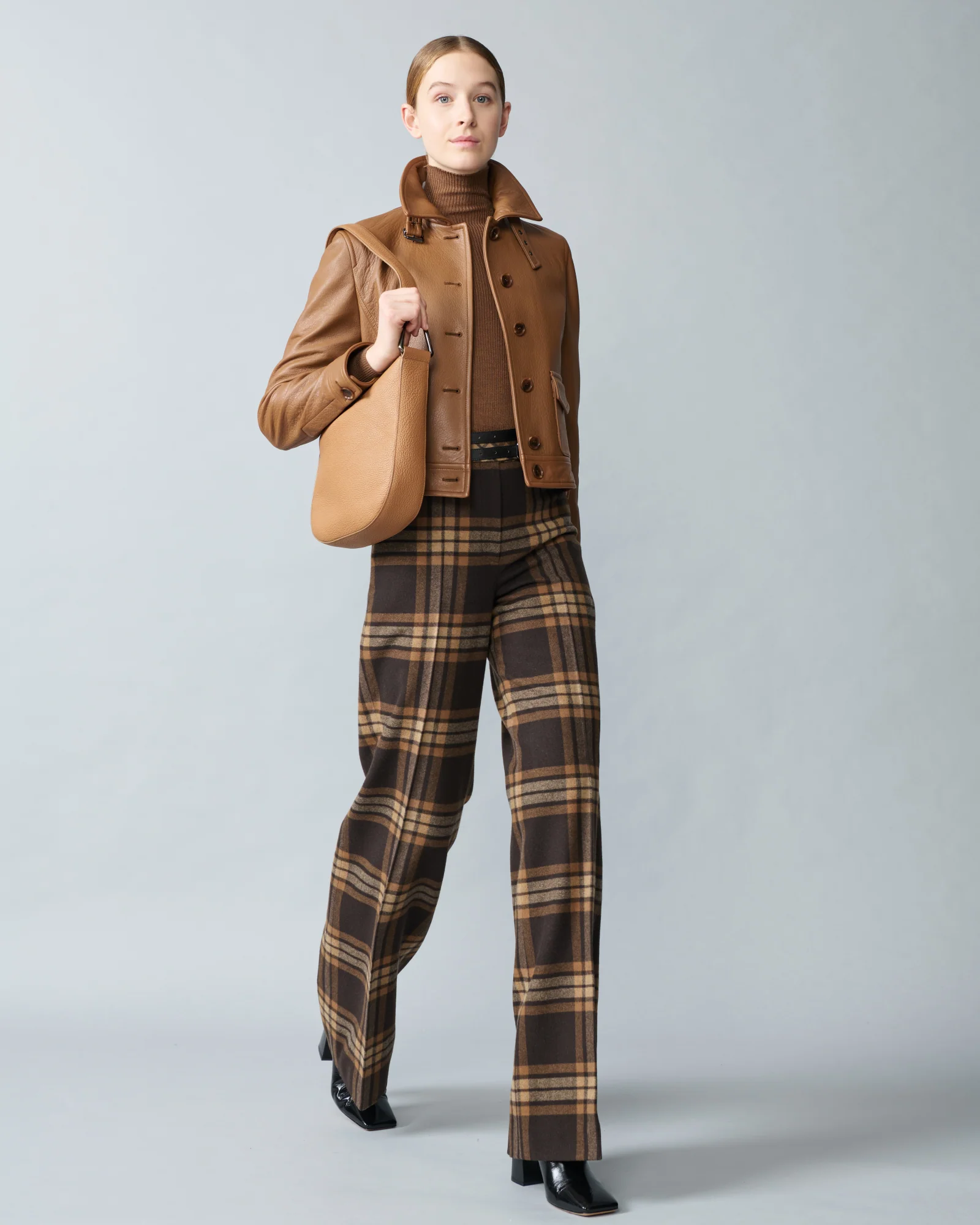 Wide Wool Flannel Check Pants - Image 2