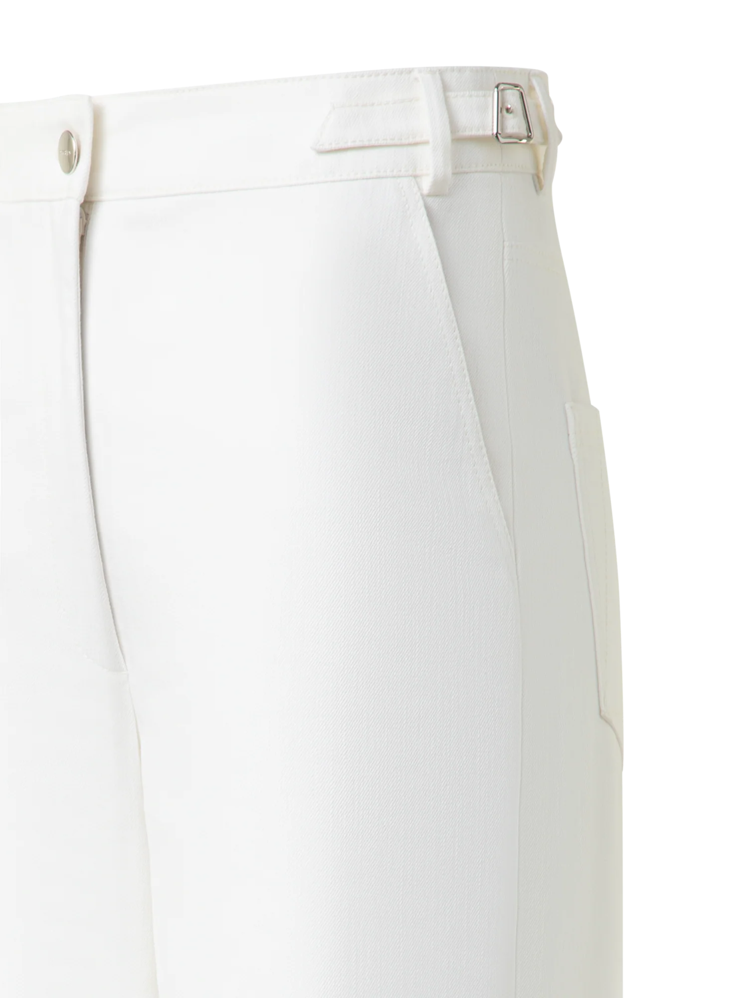 Wide Cotton Denim Stretch Pants - Image 3