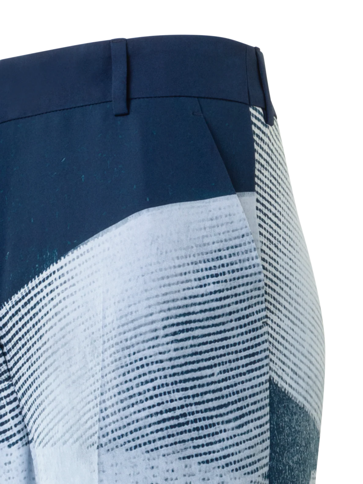Wide Straight Silk Pants in Zigzag Print - Image 3