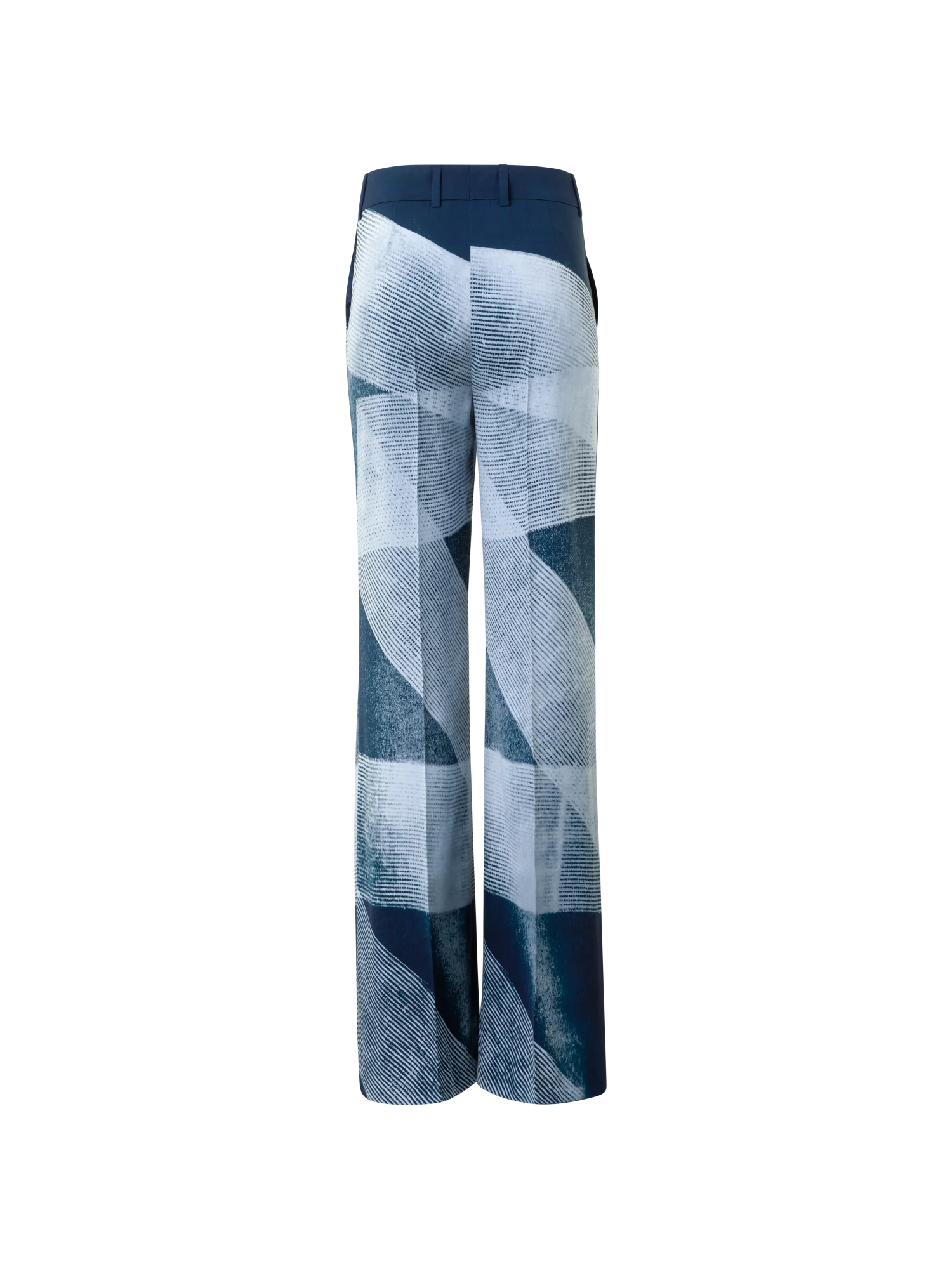 Wide Straight Silk Pants in Zigzag Print - Image 4