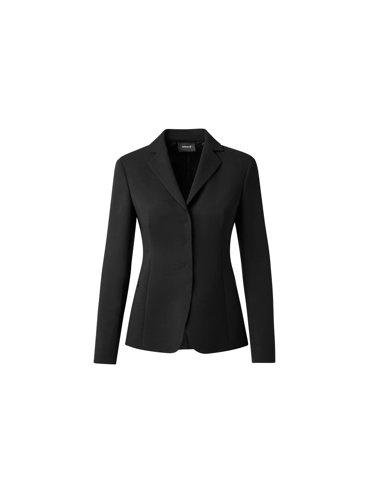 Wool Double-Face Blazer with Leather Collar