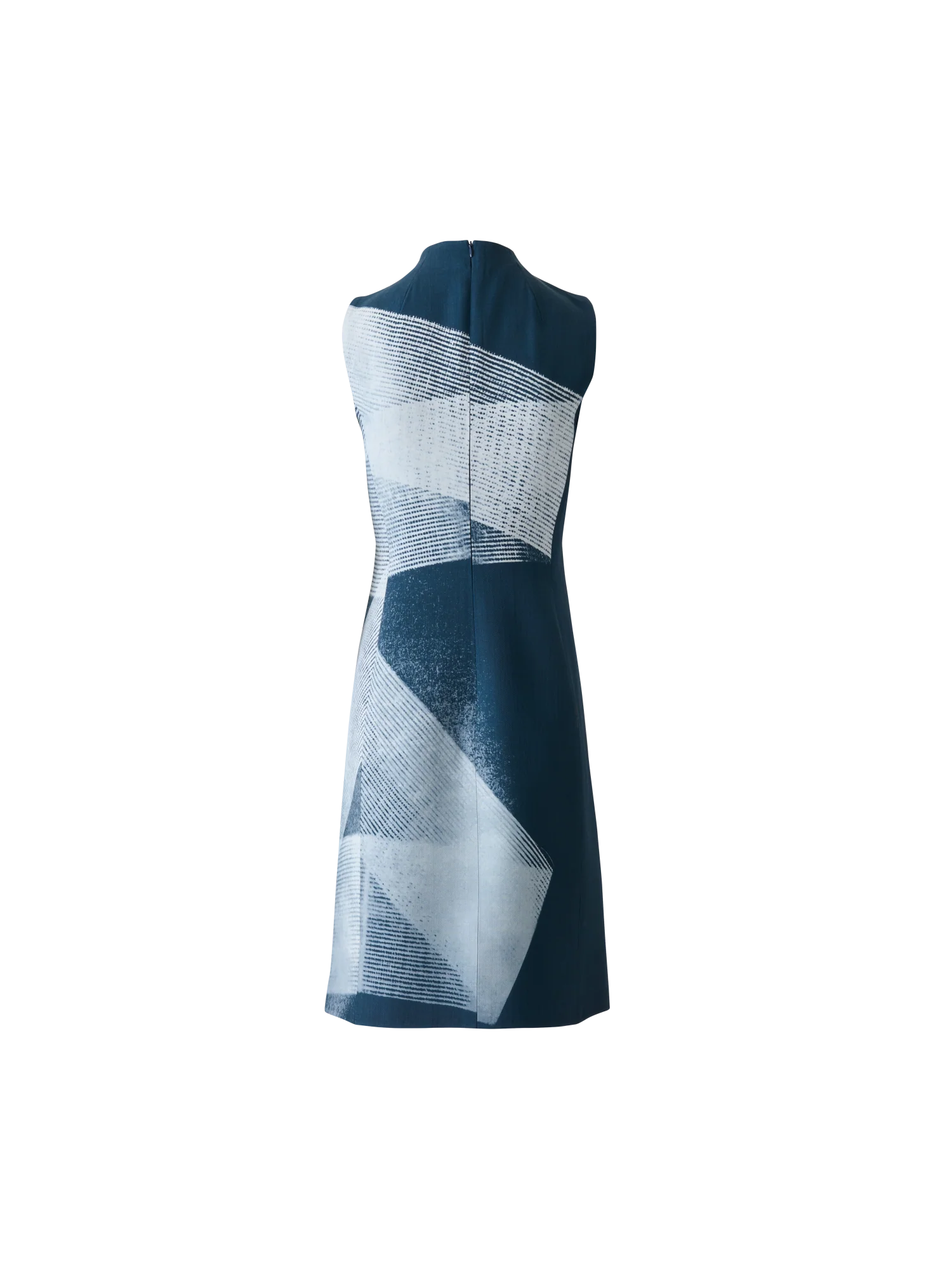Wool Double-Face Sheath Dress in Zigzag Print - Image 4
