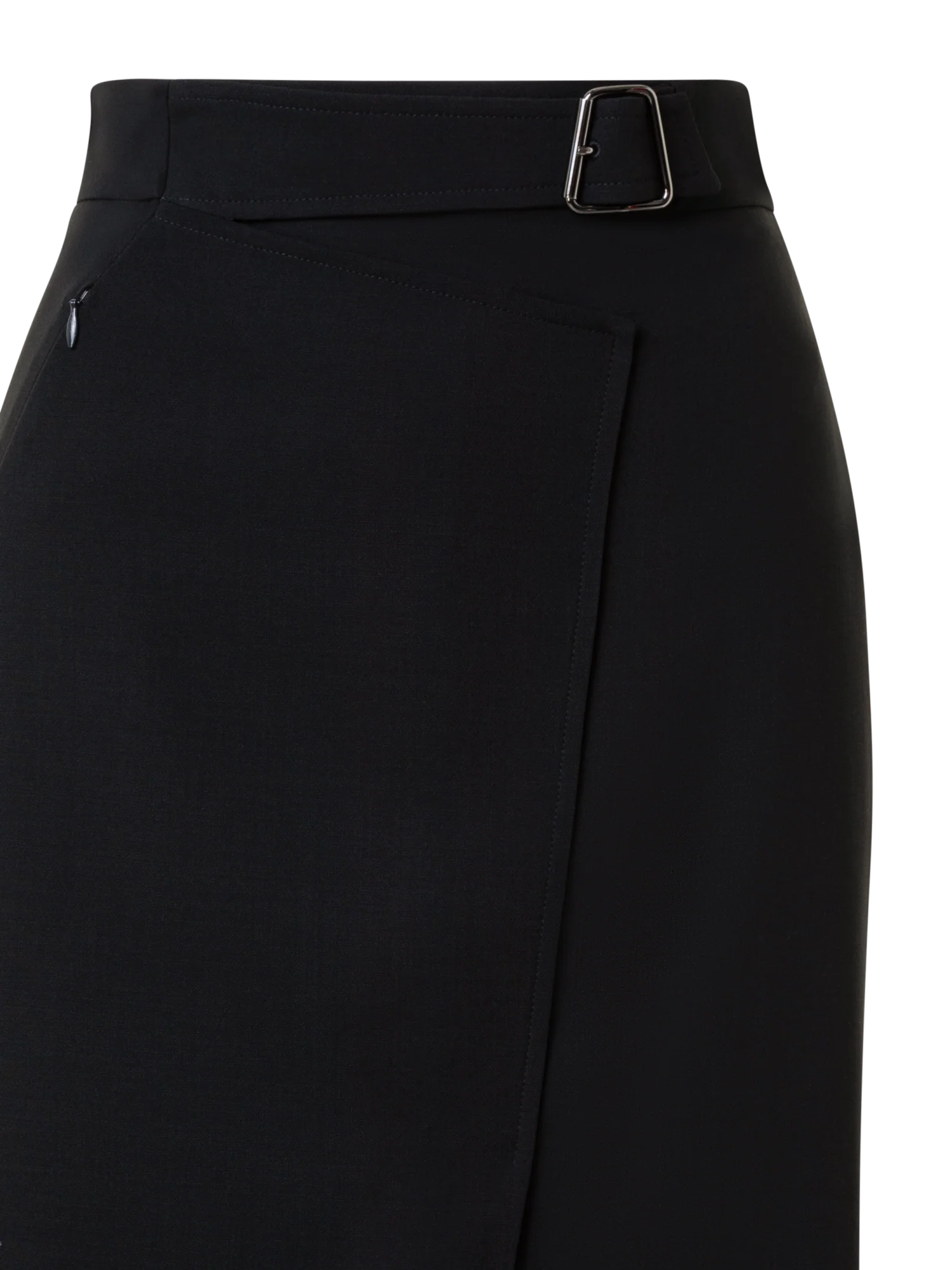 Wool Double-Face Wrap Effect Pencil Skirt - Image 4