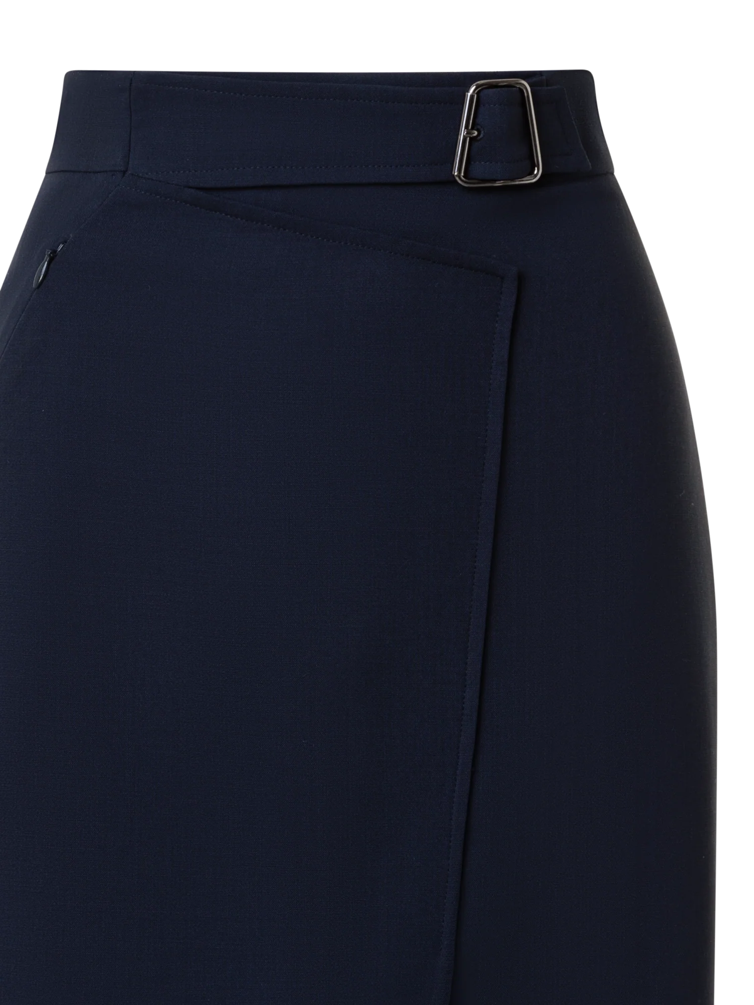 Wool Double-Face Wrap Effect Pencil Skirt - Image 3