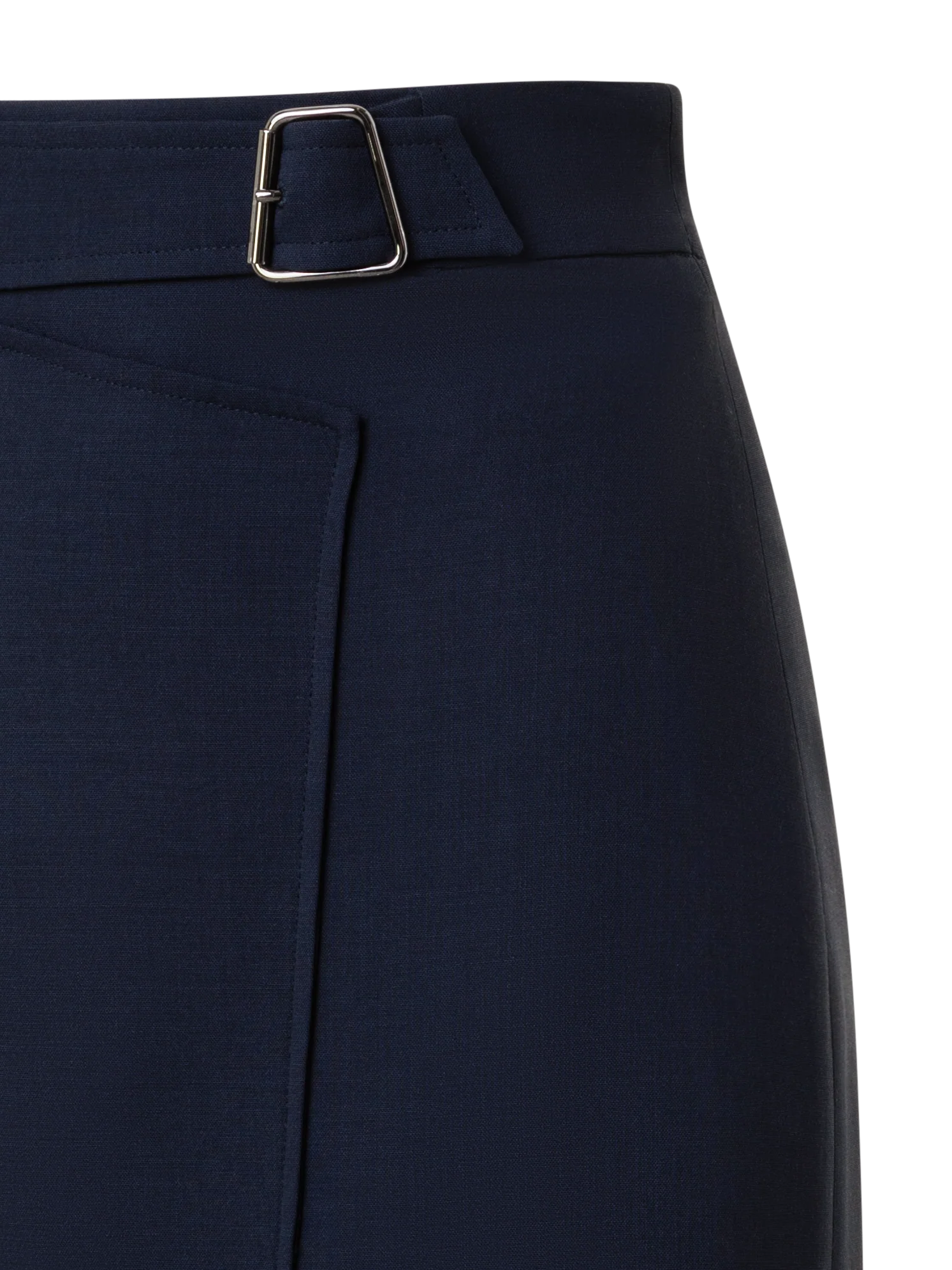 Wool Double-Face Wrap Effect Pencil Skirt - Image 4