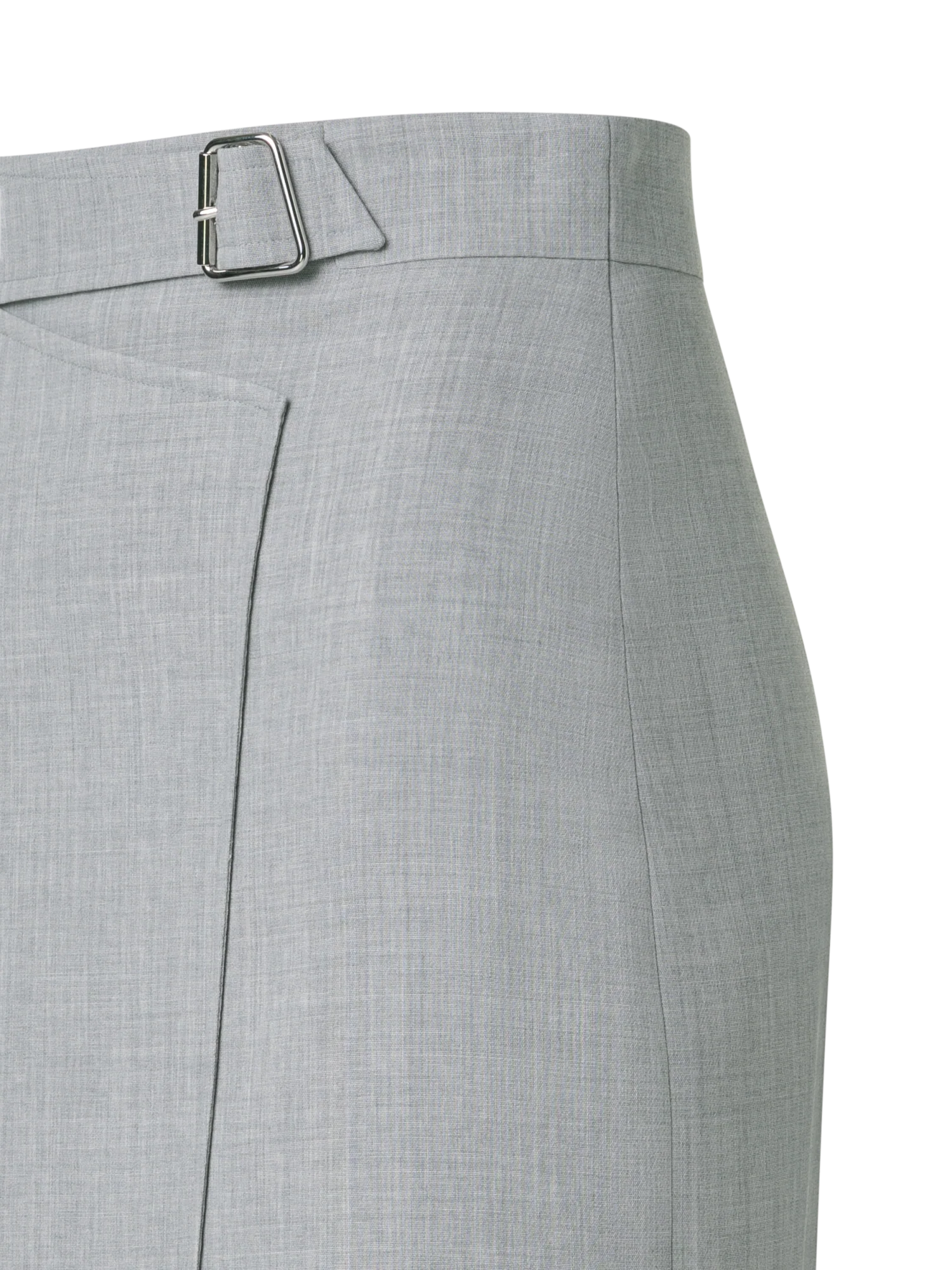 Wool Double-Face Wrap Effect Pencil Skirt - Image 2