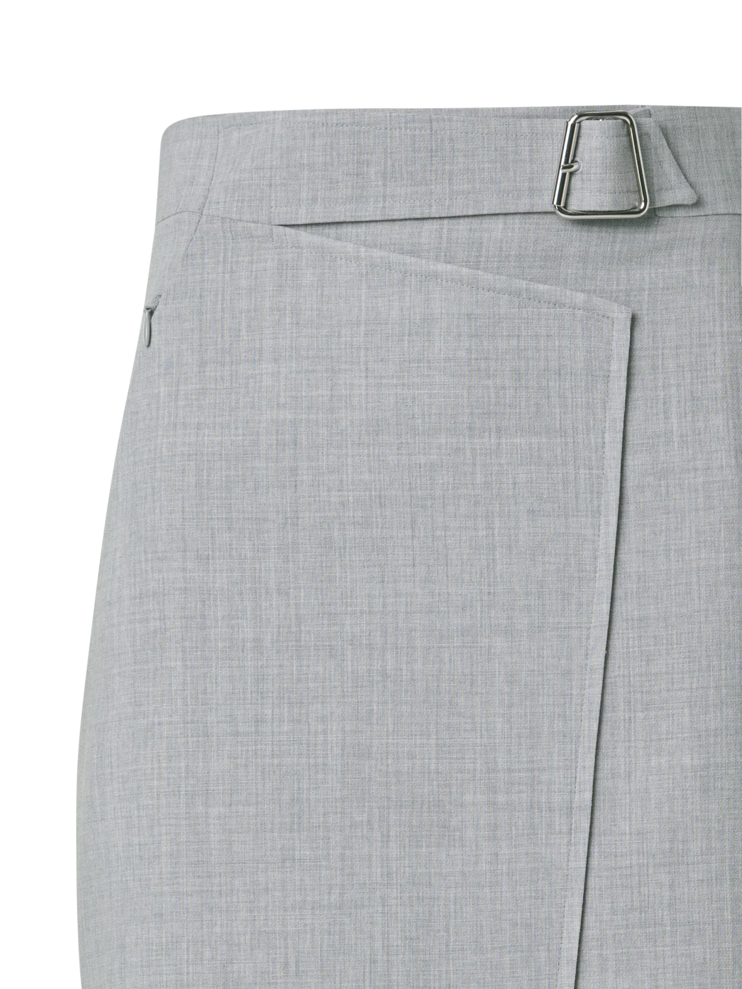 Wool Double-Face Wrap Effect Pencil Skirt - Image 4